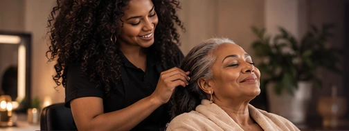 Atendimento de beleza em salão
